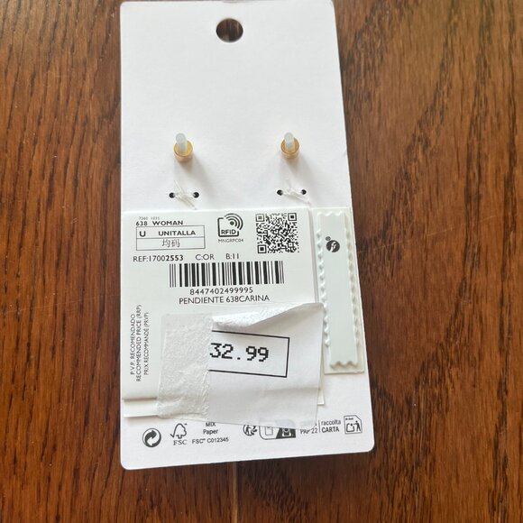 NWT - Mango Women's Earrings with Geometric Appliqué - Picture 7 of 7